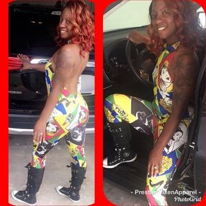 Multi color halter jumpsuit